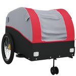 Sport si Outdoor/Ciclism/Accesorii pentru biciclete/Remorci biciclete - Remorca pentru biciclete, negru si rosu, 45 kg, fier - Infinity.ro