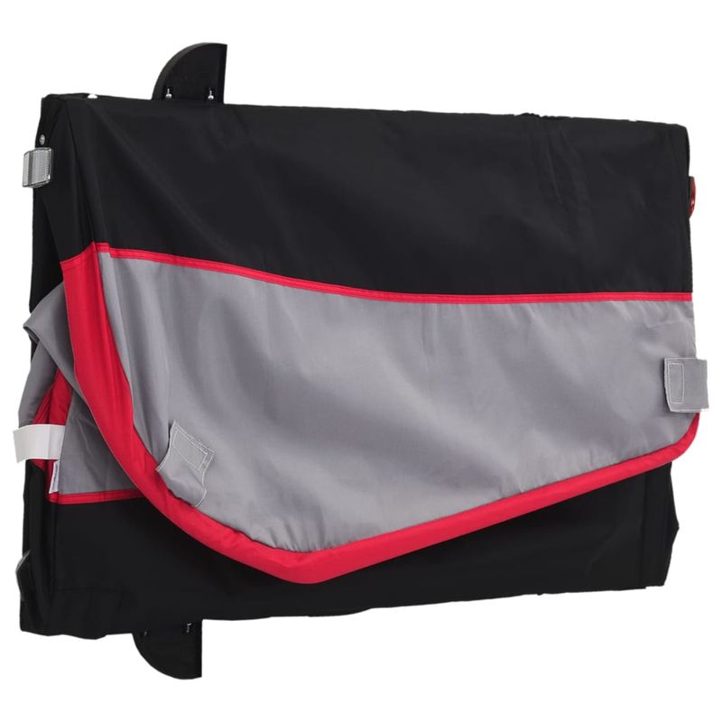 Sport si Outdoor/Ciclism/Accesorii pentru biciclete/Remorci biciclete - Remorca pentru biciclete, negru si rosu, 45 kg, fier - Infinity.ro