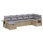 Casa si Gradina - Gradina si terasa - Mobilier exterior - Seturi mobila gradina - Set canapele de gradina, 7 piese, cu perne, bej, poliratan - Infinity.ro