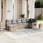 Casa si Gradina - Gradina si terasa - Mobilier exterior - Seturi mobila gradina - Set canapele de gradina, 7 piese, cu perne, bej, poliratan - Infinity.ro