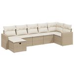 Casa si Gradina - Gradina si terasa - Mobilier exterior - Seturi mobila gradina - Set canapele de gradina, 7 piese, cu perne, bej, poliratan - Infinity.ro