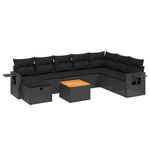 Casa si Gradina - Gradina si terasa - Mobilier exterior - Seturi mobila gradina - Set mobilier de gradina cu perne, 9 piese, negru, poliratan - Infinity.ro