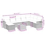 Casa si Gradina - Gradina si terasa - Mobilier exterior - Seturi mobila gradina - Set mobilier de gradina cu perne, 9 piese, negru, poliratan - Infinity.ro