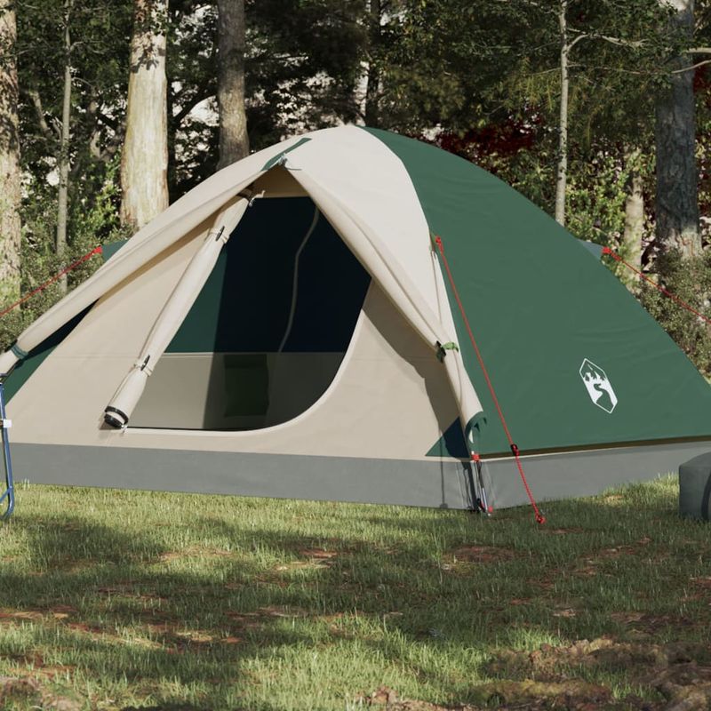 Sport si Outdoor - Camping - Corturi camping - Cort de camping pentru 3 persoane, verde, impermeabil - Infinity.ro