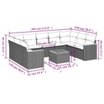 Casa si Gradina - Gradina si terasa - Mobilier exterior - Seturi mobila gradina - Set mobilier de gradina cu perne, 10 piese, gri, poliratan - Infinity.ro
