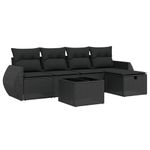 Casa si Gradina - Gradina si terasa - Mobilier exterior - Seturi mobila gradina - Set mobilier de gradina cu perne, 6 piese, negru, poliratan - Infinity.ro