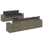 Casa si Gradina - Gradina si terasa - Mobilier exterior - Canapele si fotolii gradina - Set canapele de gradina cu perne, 8 piese, gri, poliratan - Infinity.ro