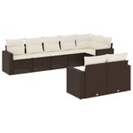 Casa si Gradina - Gradina si terasa - Mobilier exterior - Canapele si fotolii gradina - Set canapele de gradina cu perne, 8 piese, maro, poliratan - Infinity.ro