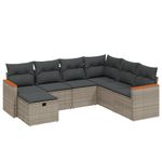 Casa si Gradina - Gradina si terasa - Mobilier exterior - Seturi mobila gradina - Set canapele de gradina, 7 piese, cu perne, gri, poliratan - Infinity.ro