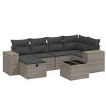 Casa si Gradina - Gradina si terasa - Mobilier exterior - Seturi mobila gradina - Set canapele de gradina, 7 piese, cu perne, gri, poliratan - Infinity.ro