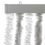 Casa si Gradina - Textile si covoare - Perdele si draperii - Perdele - Perdea pentru insecte, gri deschis si alb, 90x200 cm, chenille - Infinity.ro