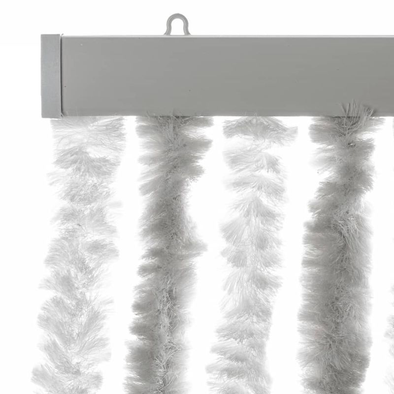 Casa si Gradina - Textile si covoare - Perdele si draperii - Perdele - Perdea pentru insecte, gri deschis si alb, 90x200 cm, chenille - Infinity.ro