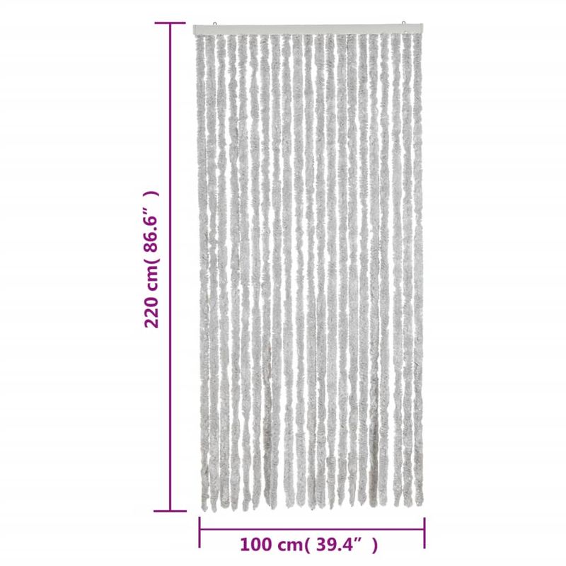 Casa si Gradina - Textile si covoare - Rulouri si jaluzele - Perdea pentru insecte, gri, 100x220 cm, chenille - Infinity.ro