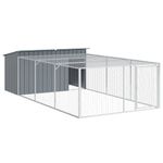 Petshop - Accesorii petshop - Culcusuri si custi - Custi interior si exterior - Cusca caine cu tarc antracit 197x396x110 cm otel galvanizat - Infinity.ro