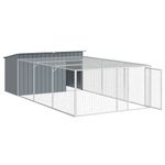 Petshop - Accesorii petshop - Culcusuri si custi - Custi interior si exterior - Cusca caine cu tarc antracit 197x396x110 cm otel galvanizat - Infinity.ro