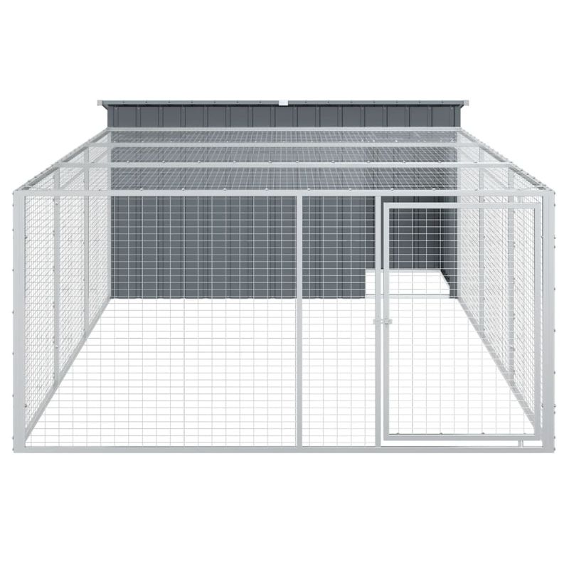 Petshop - Accesorii petshop - Culcusuri si custi - Custi interior si exterior - Cusca caine cu tarc antracit 197x396x110 cm otel galvanizat - Infinity.ro