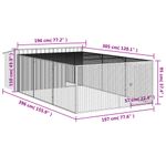 Petshop - Accesorii petshop - Culcusuri si custi - Custi interior si exterior - Cusca caine cu tarc antracit 197x396x110 cm otel galvanizat - Infinity.ro