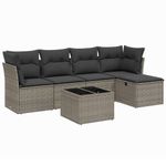 Casa si Gradina - Gradina si terasa - Mobilier exterior - Seturi mobila gradina - Set mobilier gradina cu perne, 6 piese, gri, poliratan - Infinity.ro