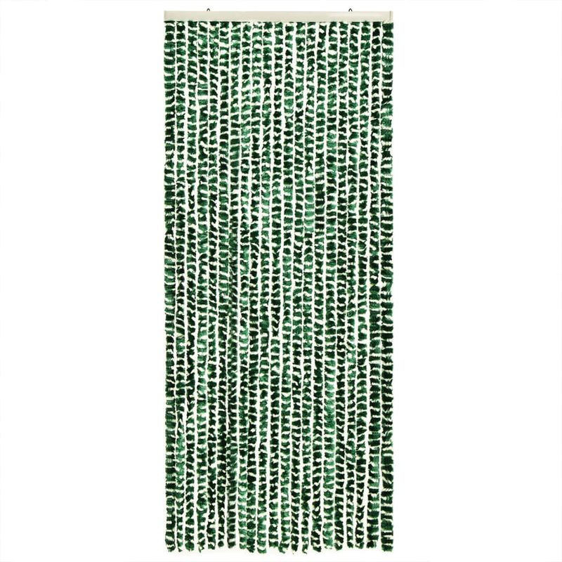 Casa si Gradina - Textile si covoare - Rulouri si jaluzele - Perdea pentru insecte, verde si alb, 100x200 cm, chenille - Infinity.ro