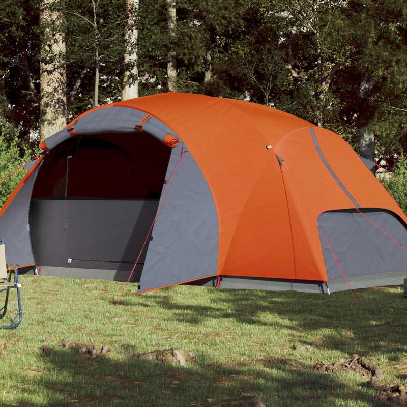 Sport si Outdoor - Camping - Corturi camping - Cort de camping pentru 8 persoane, gri/portocaliu, impermeabil - Infinity.ro