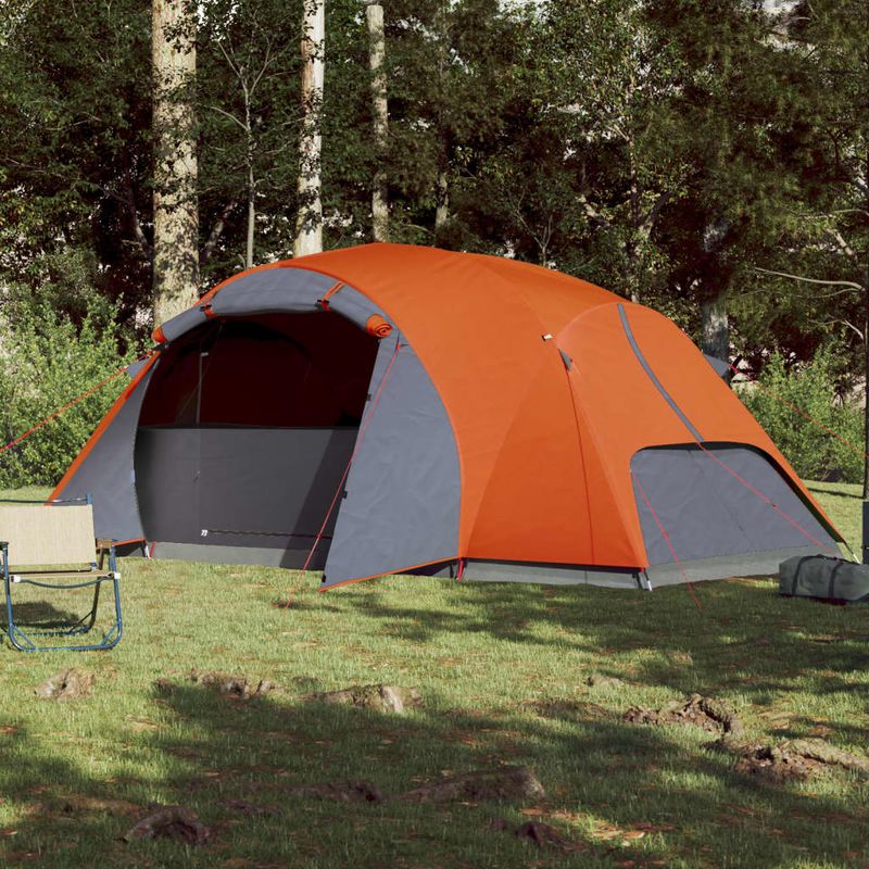 Sport si Outdoor - Camping - Corturi camping - Cort de camping pentru 8 persoane, gri/portocaliu, impermeabil - Infinity.ro