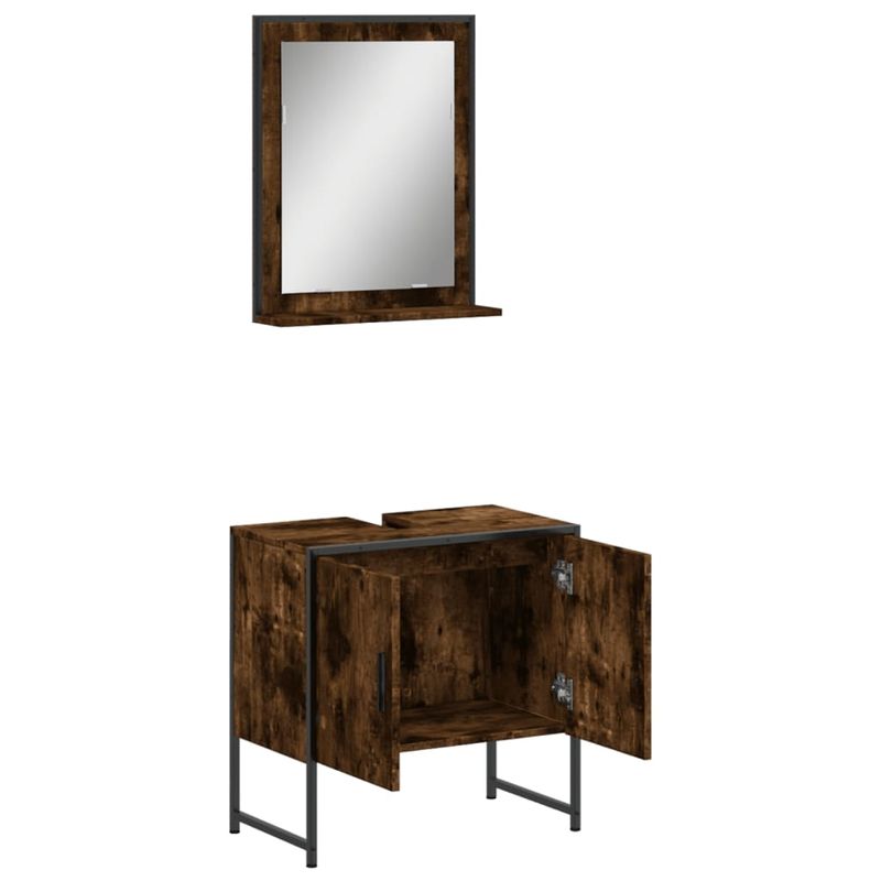 Casa si Gradina - Mobilier - Seturi de mobilier - Seturi baie - Set dulapuri de baie, 2 piese, stejar afumat, lemn prelucrat - Infinity.ro