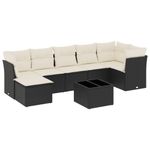 Casa si Gradina - Gradina si terasa - Mobilier exterior - Seturi mobila gradina - Set mobilier de gradina cu perne, 8 piese, negru, poliratan - Infinity.ro
