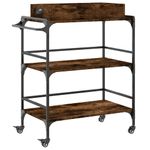 Casa si Gradina - Bucatarie si vesela - Ustensile bucatarie - Cosuri servire - Carucior de bucatarie stejar fumuriu81,5x41x92,5cm lemnprelucrat - Infinity.ro