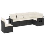 Casa si Gradina - Gradina si terasa - Mobilier exterior - Seturi mobila gradina - Set mobilier de gradina cu perne, 6 piese, negru, poliratan - Infinity.ro