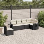 Casa si Gradina - Gradina si terasa - Mobilier exterior - Seturi mobila gradina - Set mobilier de gradina cu perne, 6 piese, negru, poliratan - Infinity.ro