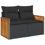 Casa si Gradina - Gradina si terasa - Mobilier exterior - Seturi mobila gradina - Set mobilier de gradina cu perne, 4 piese, negru, poliratan - Infinity.ro