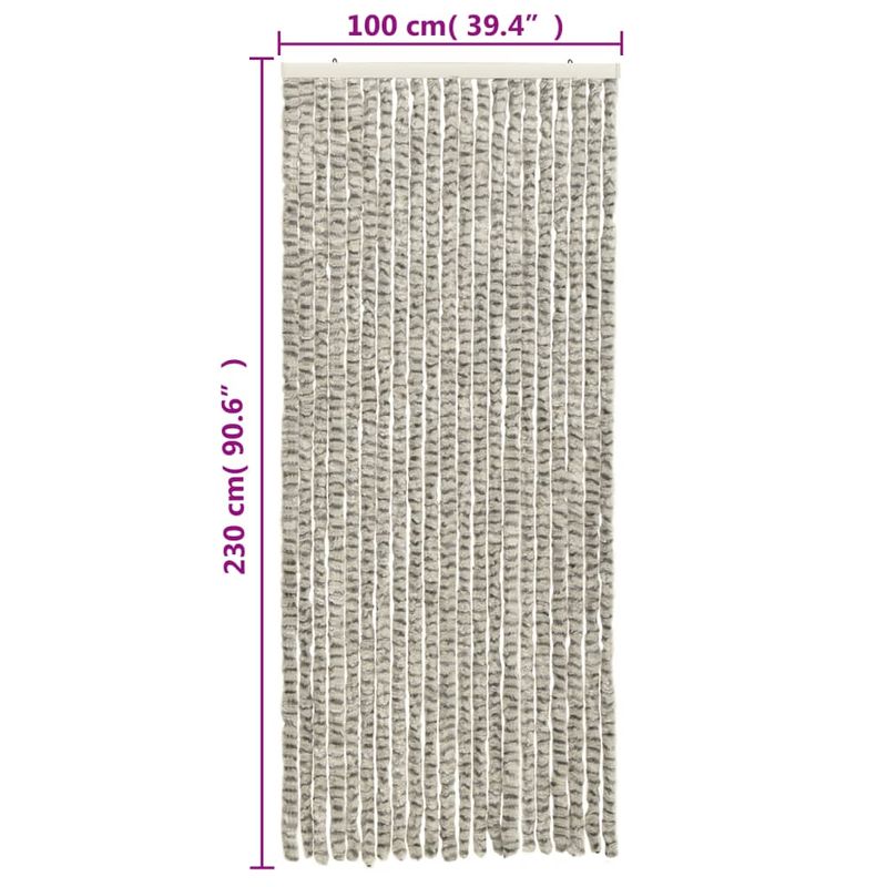 Casa si Gradina - Textile si covoare - Rulouri si jaluzele - Perdea pentru insecte gri deschis si gri inchis100x230cmchenille - Infinity.ro