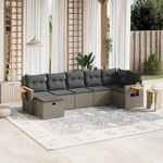 Casa si Gradina - Gradina si terasa - Mobilier exterior - Seturi mobila gradina - Set canapele de gradina, 7 piese, cu perne, gri, poliratan - Infinity.ro