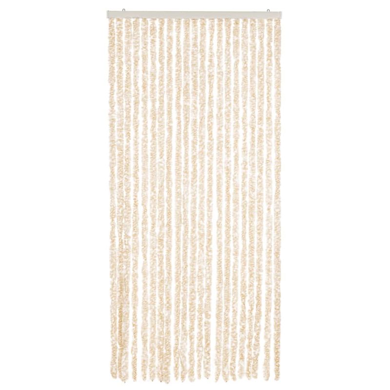 Casa si Gradina - Textile si covoare - Perdele si draperii - Perdele - Perdea pentru insecte, bej si alb, 100x230 cm, chenille - Infinity.ro