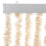 Casa si Gradina - Textile si covoare - Perdele si draperii - Perdele - Perdea pentru insecte, bej si alb, 100x230 cm, chenille - Infinity.ro