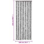 Casa si Gradina - Textile si covoare - Rulouri si jaluzele - Perdea pentru insecte, gri si alb, 100x230 cm, chenille - Infinity.ro