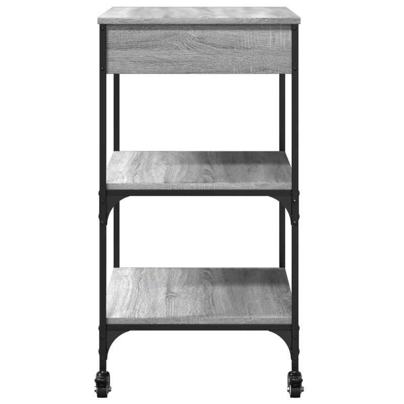Casa si Gradina - Bucatarie si vesela - Ustensile bucatarie - Cosuri servire - Carucior de bucatarie, gri sonoma, 60x48x89,5cm, lemn prelucrat - Infinity.ro