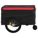 Sport si Outdoor/Ciclism/Accesorii pentru biciclete/Remorci biciclete - Remorca pentru biciclete, negru si rosu, 45 kg, fier - Infinity.ro