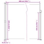 Casa si Gradina - Gradina si terasa - Umbrele si pavilioane - Umbrele - Copertina laterala retractabila, antracit, 220x600 cm - Infinity.ro