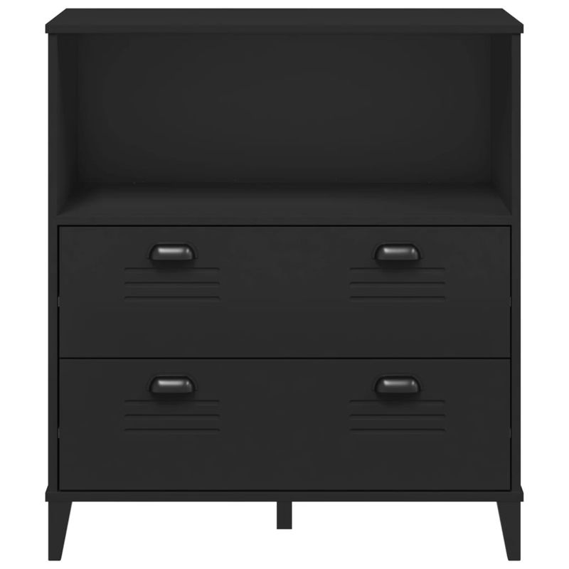 Casa si Gradina - Mobilier - Biblioteci si rafturi - Biblioteci - Biblioteca „VIKEN”, negru, 80x40x90 cm, lemn masiv de pin - Infinity.ro