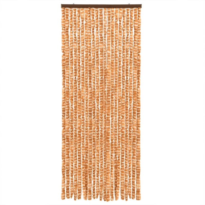 Casa si Gradina - Textile si covoare - Perdele si draperii - Perdele - Perdea pentru insecte, ocru si alb, 100x200 cm, chenille - Infinity.ro