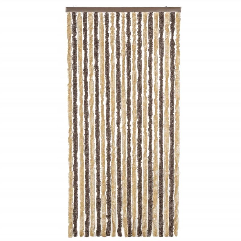 Casa si Gradina - Textile si covoare - Perdele si draperii - Perdele - Perdea pentru insecte, maro inchis si bej, 56x185 cm, chenille - Infinity.ro