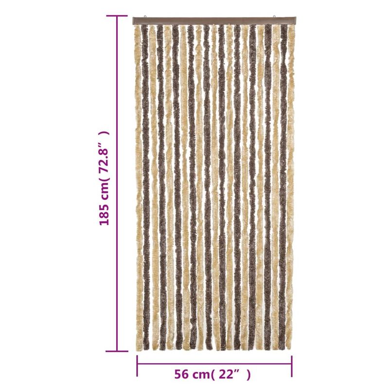 Casa si Gradina - Textile si covoare - Perdele si draperii - Perdele - Perdea pentru insecte, maro inchis si bej, 56x185 cm, chenille - Infinity.ro