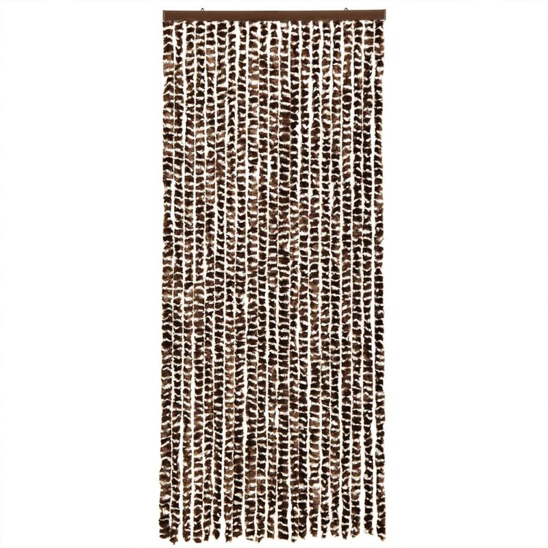Casa si Gradina - Textile si covoare - Rulouri si jaluzele - Perdea pentru insecte, maro si alb, 100x200 cm, chenille - Infinity.ro