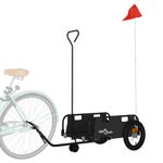 Sport si Outdoor - Ciclism - Accesorii pentru biciclete - Remorci biciclete - Remorca de bicicleta, negru, textil oxford și fier, mărime 123x52.5x33 cm - Infinity.ro