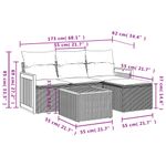 Casa si Gradina - Gradina si terasa - Mobilier exterior - Seturi mobila gradina - Set mobilier de gradina cu perne, 5 piese, negru, poliratan - Infinity.ro