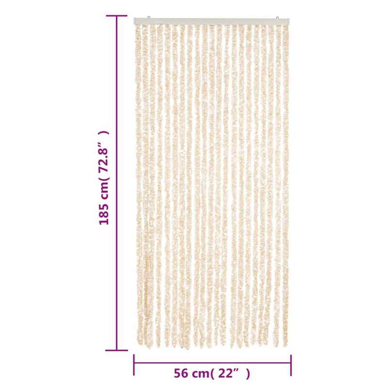 Casa si Gradina - Textile si covoare - Perdele si draperii - Perdele - Perdea pentru insecte, bej si alb, 56x185 cm, chenille - Infinity.ro