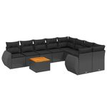 Casa si Gradina - Gradina si terasa - Mobilier exterior - Seturi mobila gradina - Set mobilier de gradina cu perne, 9 piese, negru, poliratan - Infinity.ro
