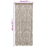Casa si Gradina - Textile si covoare - Rulouri si jaluzele - Perdea pentru insecte, gri taupe si alb, 56x200 cm, chenille - Infinity.ro