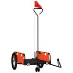 Sport si Outdoor - Ciclism - Accesorii pentru biciclete - Remorci biciclete - Remorca de bicicleta, portocaliu, textil oxford și fier, mărime 124x64.5x36 cm - Infinity.ro